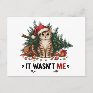No Fui Yo Navidad Gato Santa Sombrero Xmas Fiesta