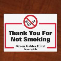 No fumar - Gracias por no fumar tarjeta