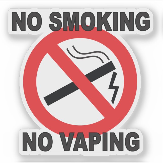 No fumar No Vaping pegatina de signos para negocio (Anverso)