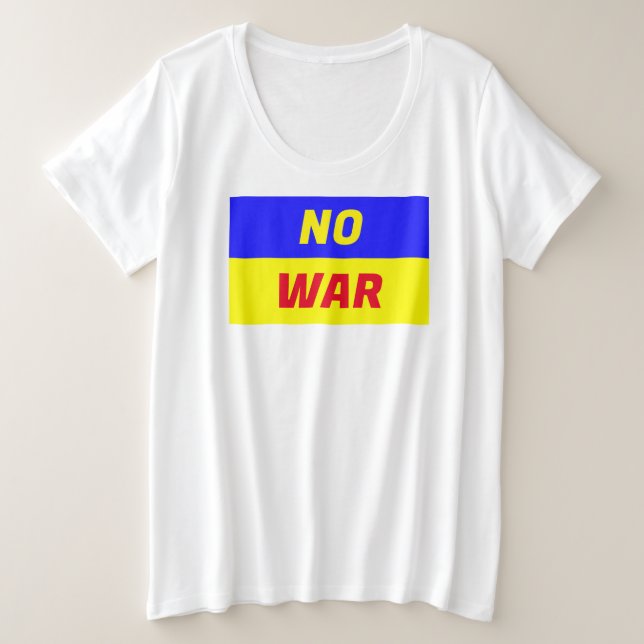 NO GUERRA Camiseta de tamaño más grande para mujer (Anverso del diseño)