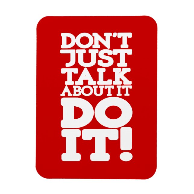 No hables de ello imán rojo y blanco (Vertical)