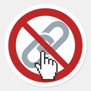 No hacer clic en el Pegatina de vínculos