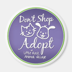 "No haga compras, no adopte" el imán