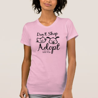 "No haga compras, no adopte" la camiseta