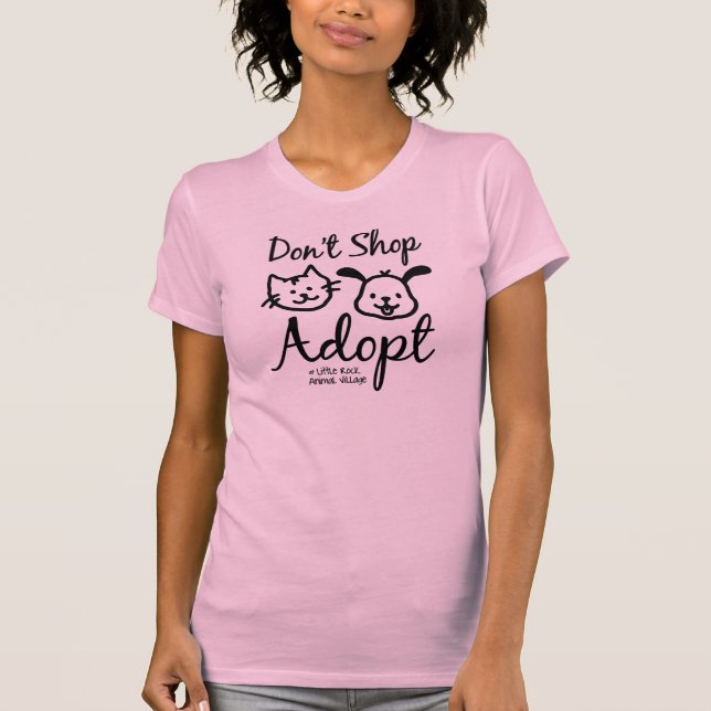 "No haga compras, no adopte" la camiseta (Anverso)