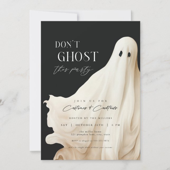 No hagas gala de esta invitación Fiesta de Hallowe (Anverso)