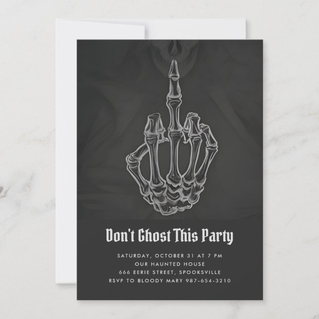 No hagas gala de esta invitación Fiesta de Hallowe (Anverso)