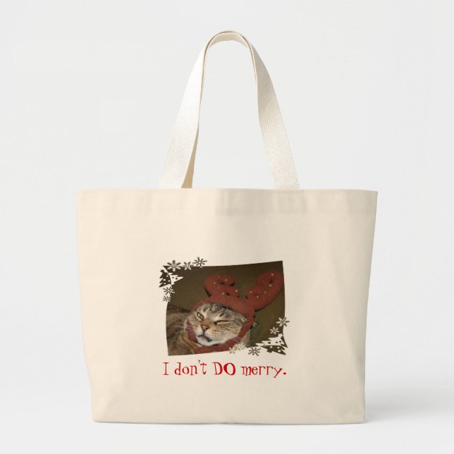 "NO HAGO el feliz" bolso de las gato-con-astas (Frente)