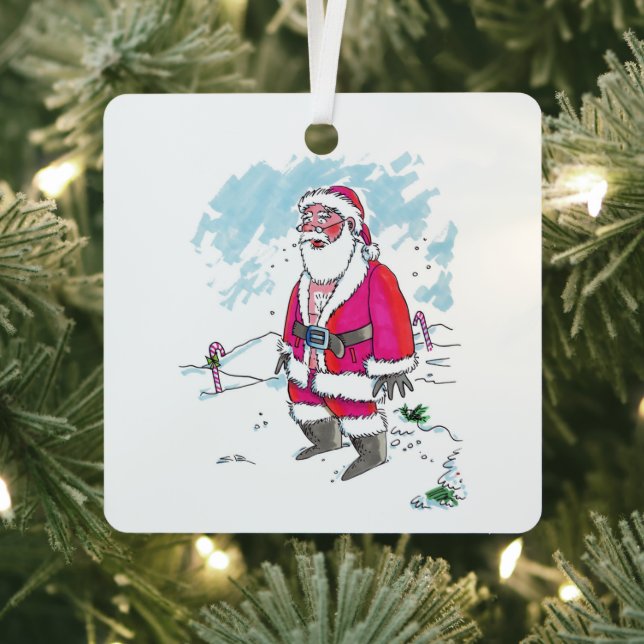 No hay adorno metalizado cuadrado de Ho-Ho-Ho (in situ)