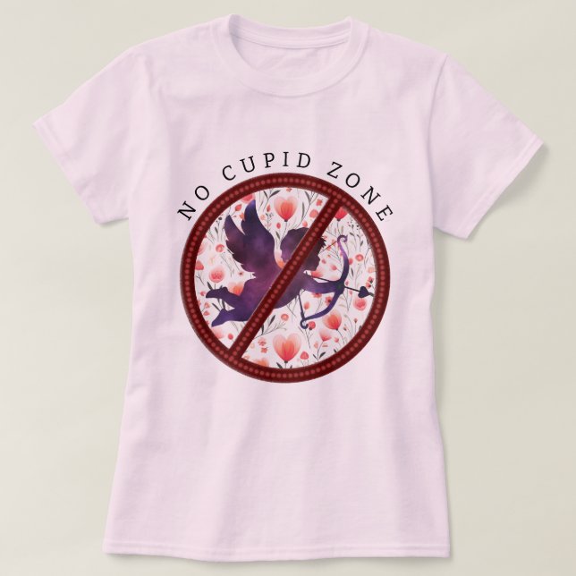 No hay camiseta de mujeres de San Valentín cupidas (Diseño del anverso)