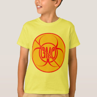 No hay Camisetas de OGM en la camiseta de un niño