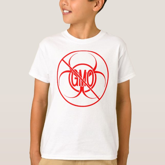 No hay Camisetas de un niño de GMO Biológico arrie (Anverso)