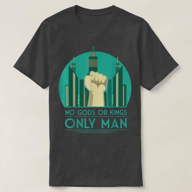 No hay dioses ni reyes, solo camiseta masculina  (Diseño del anverso)