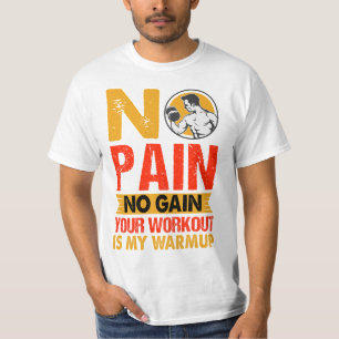 No hay dolor No Gain Gym Workout Cita Camiseta par