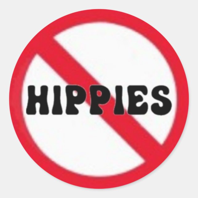 No hay hippies pequeño pegatina (Anverso)