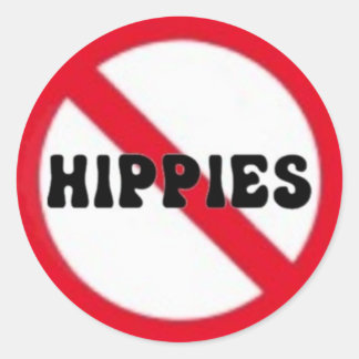 No hay hippies pequeño pegatina