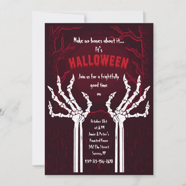 No hay huesos en la invitación de Halloween (Anverso)