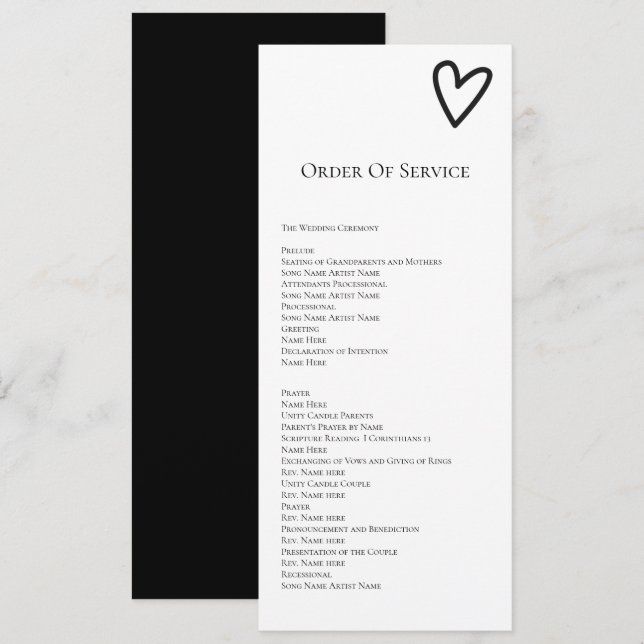 No hay ninguna tarjeta de Boda de pedido de servic (Anverso / Reverso)