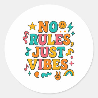 No hay reglas que solo vibes Pegatina - Funky Retr