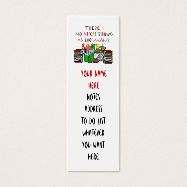 No hay tantos libros Marcador (Frente)