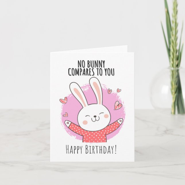 No hay tarjeta de cumpleaños de Bunny Puns (Anverso)