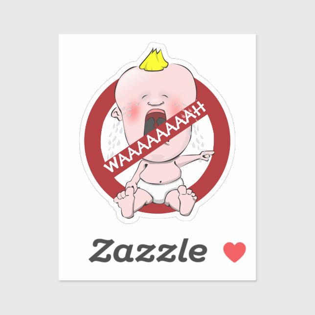 ¡No Hay Tentempiés! Llorar Pegatina de bebé (Hoja)