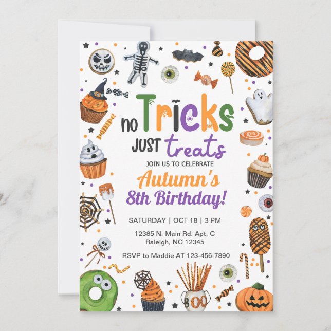 No hay trucos para tratar la invitación de Hallowe (Anverso)