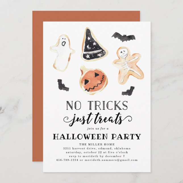 No hay trucos, solo trata la invitación de Hallowe (Anverso / Reverso)