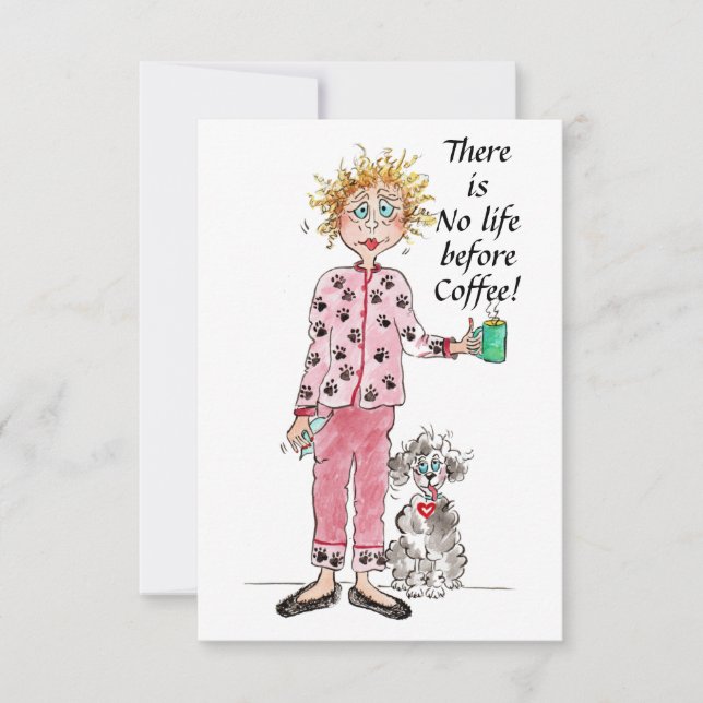 No hay vida antes del café viejo diciendo el dibuj (Anverso)