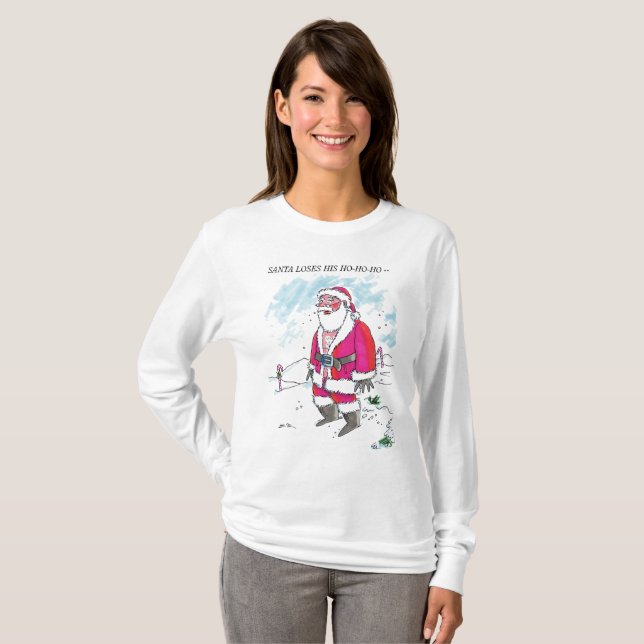 No Ho-Ho-Ho con camiseta blanca de manga larga (Anverso completo)