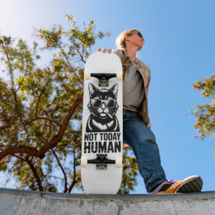 No Hoy Humor de Gato Humano Patineta