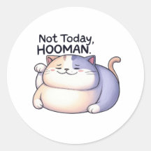 No hoy, Pegatina de gatos perezosos de Hooman