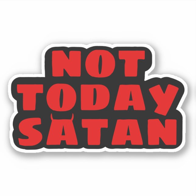 No hoy Satan Pegatina (Anverso)