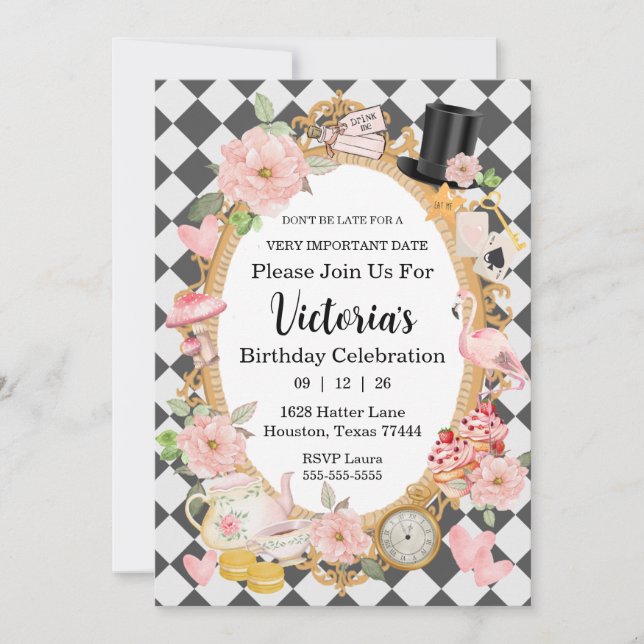 No llegues tarde a la invitación de la fiesta de c (Anverso)