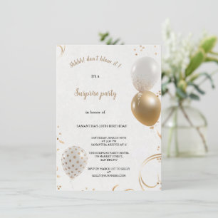 No lo soples Invitación de oro y cumpleaños negro