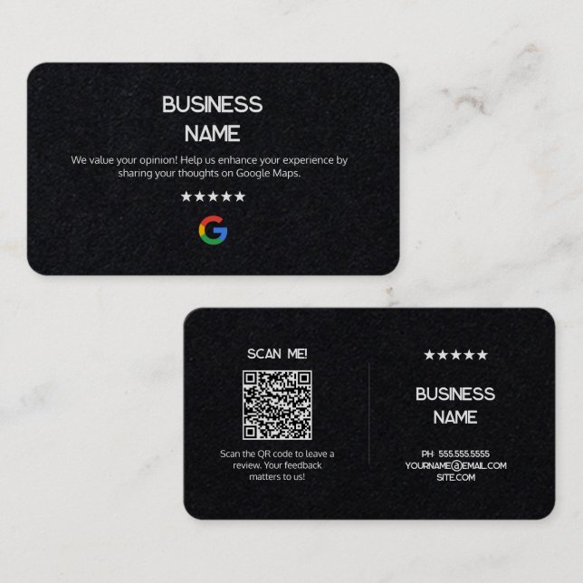 📲 No Logotipo Tarjetas simples de Google Review P (Anverso / Reverso)
