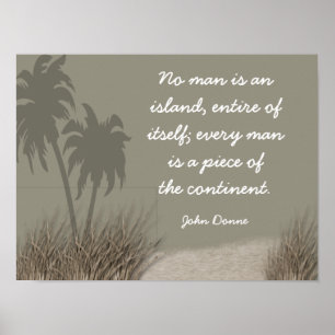 No Man An Island - Cita de John Donne - Impresión 