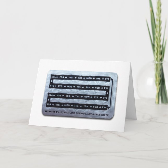 No más plantilla de tarjeta de saludo de Menopause (Anverso)
