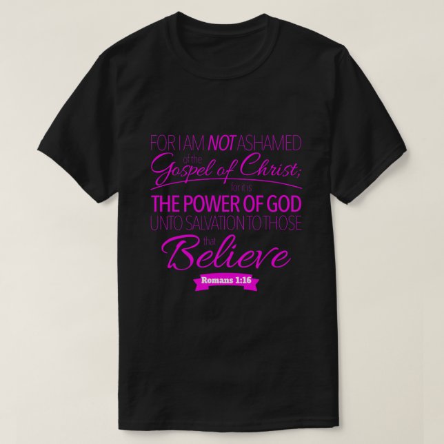 No me avergüenzo de la camiseta cristiana gospel (Diseño del anverso)