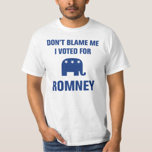 No me culpe que voté por la camiseta de Romney