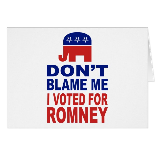 No me culpe que voté por Romney (Anverso (Horizontal))