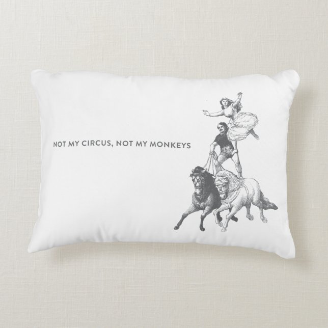 No mi circo no mi Cojín decorativo de los monos (Reverso)