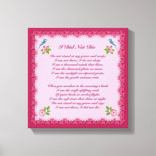 No Morí Impresión De Luto En Lienzo (Anverso)