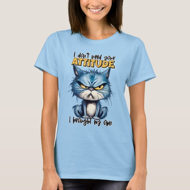 No necesito tu actitud graciosa camiseta sarcástic (Anverso)