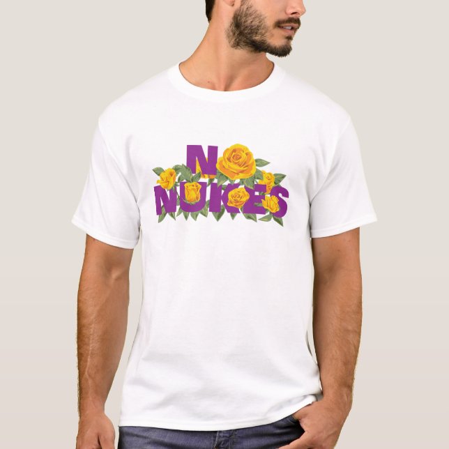NO NUKES - Camiseta ROSA DE MISIÓN (Anverso)