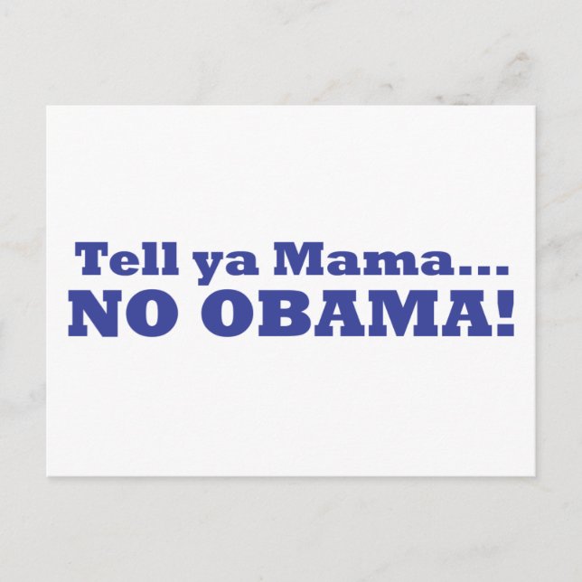¡No Obama! Postal (Anverso)