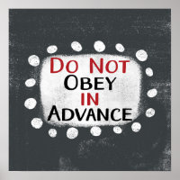 No Obedezca Con Antelación El Arte De Pared Poster