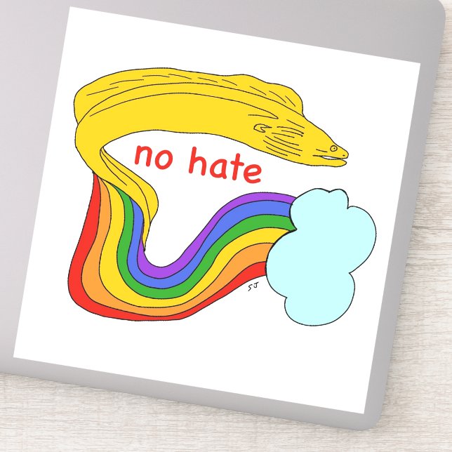 No odio moray anguila pegatina (Detalle)