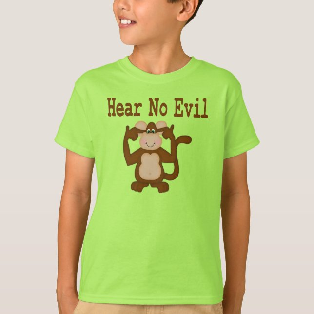 No oir camiseta malvada (Anverso)
