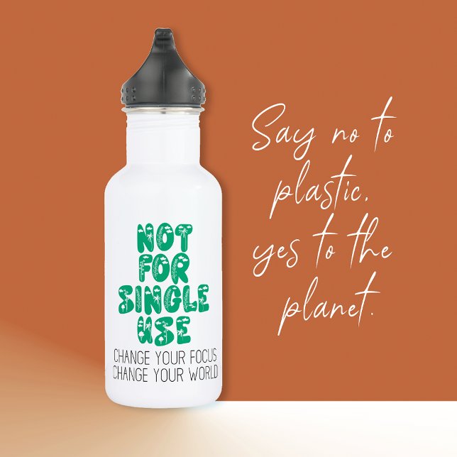 🌍 No Para Un Solo Uso | Botella de agua de inspir (Cute Water Bottle - Say no to plastic, yes to the planet. 🌍 Not For Single Use | Eco-Inspired Water)